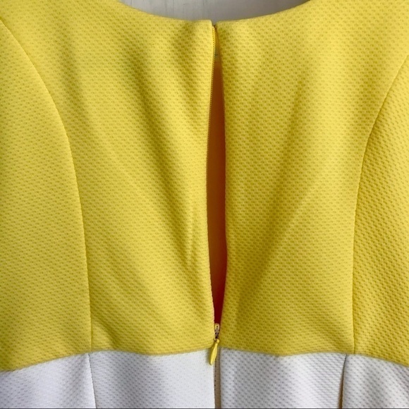 Tiani B Retro Rockabilly Yellow White Striped Pleated Dress Zipper Vintage 4 - Picture 9 of 14